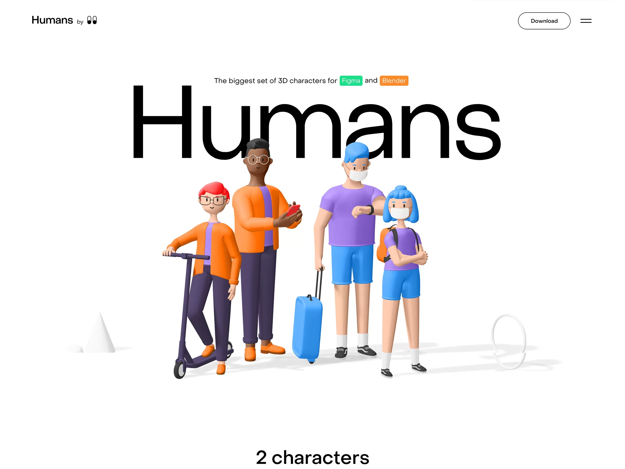 Humans 3d characters Thumbnail